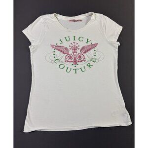 Juicy Couture Y2K XL White Shirt Womens Streetwear Hype Designer Art Tee